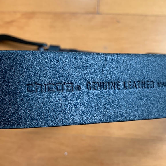 Chico's Grand Rios Leather and Metal Links Belt Women’s Size Small - Picture 4 of 12